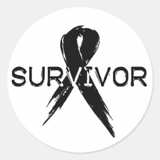 Black Ribbon -Survivor Classic Round Sticker
