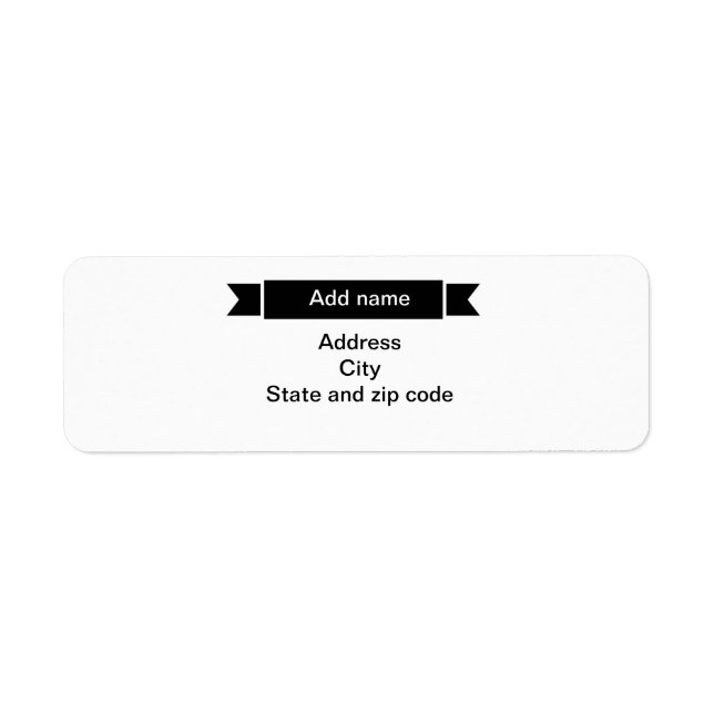 Black Ribbon template Label Return Address Label (Front)