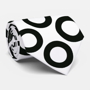 Black Rings Pattern on White Tie