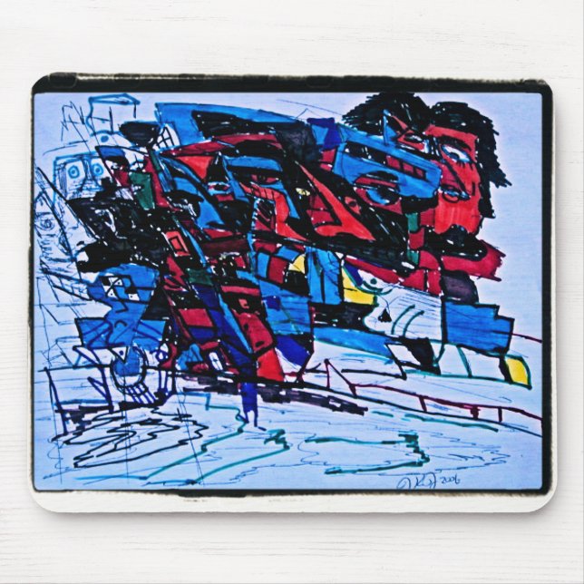 Black Ripples Mouse Pad (Front)