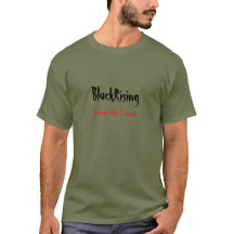 Black Rising army green t-shirt.