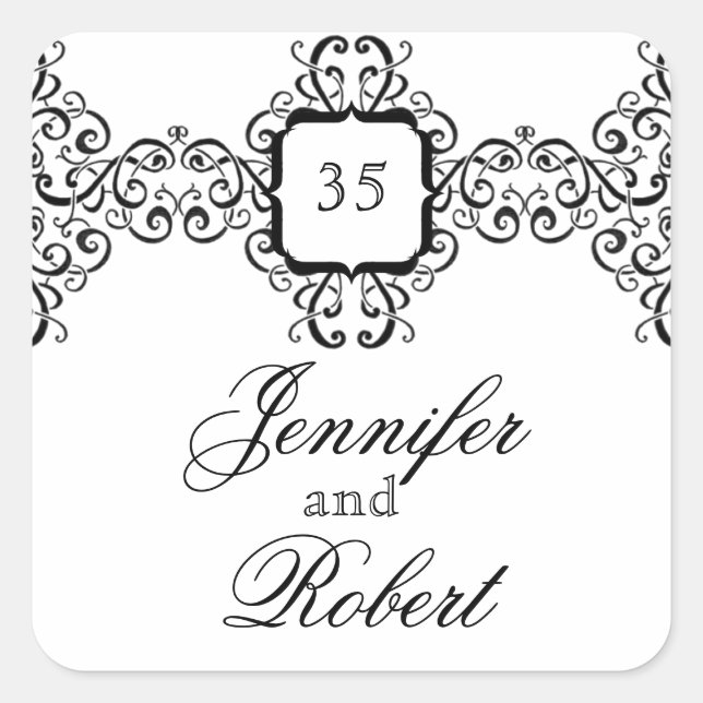 Black Roance Monogram Envelope Seal (Front)