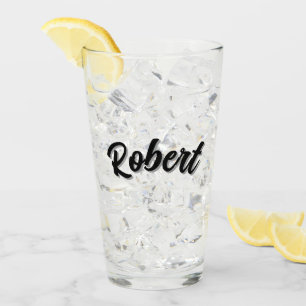 Black Robert Name With Drop Shadow, Glass
