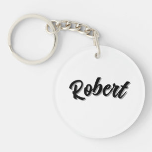 Black Robert Name With Drop Shadow, Key Ring