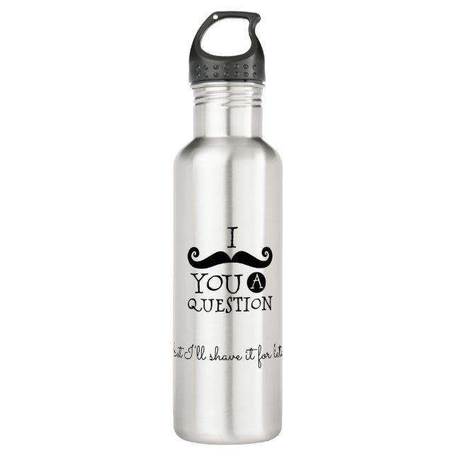 Black Robin Egg Blue Moustache Humour 710 Ml Water Bottle (Front)