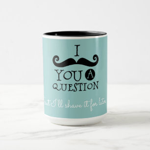 Black Robin Egg Blue Moustache Humour Mug