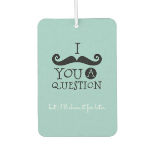 Black Robin Egg Blue Mustache Humor Car Air Freshener