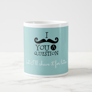 Black Robin Egg Blue Mustache Humor Large Coffee Mug