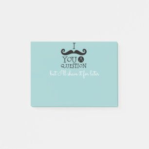 Black Robin Egg Blue Mustache Humor Post-it Notes
