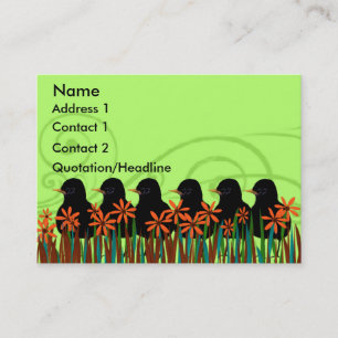 Black Robins in a Row - Customised Business Card
