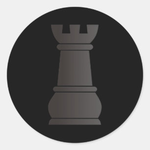 Black rock chess piece classic round sticker