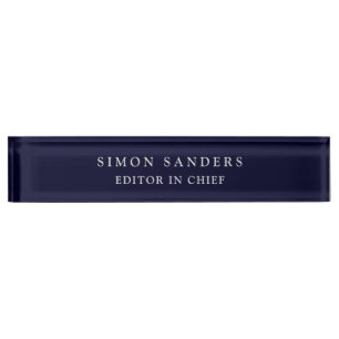 Black Rock Deep Blue Classical Unique Minimalist Nameplate