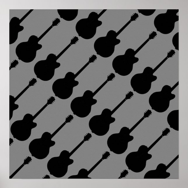 black rock guitars pattern poster (Front)