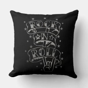Black Rock & Roll Logo Cushion