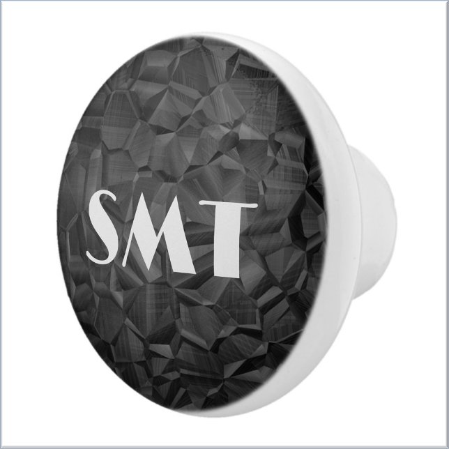 Black Rock Texture Monogram Ceramic Knob (Creator Uploaded)