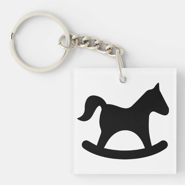 Black Rocking Horse Key Ring (Front)