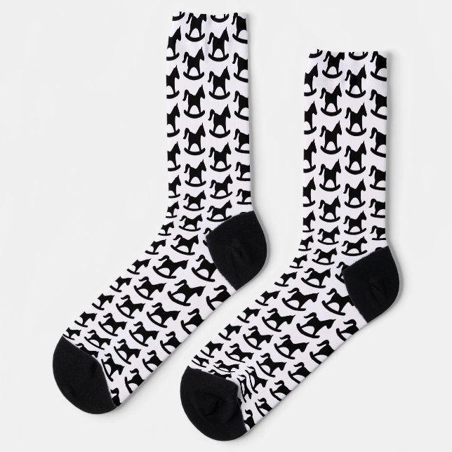 Black Rocking Horse Socks (Left)
