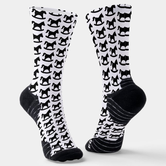 Black Rocking Horse Socks (Angled)