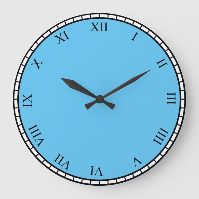 Black Roman Number Face & Trim Clock Face Clock (Front)