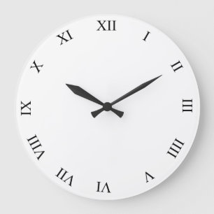 Black Roman Numbers Clock Face Round Clock