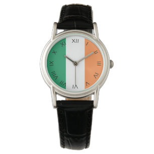 Black Roman Numbers On Irish Flag Womens cn Watch
