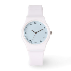 Black Roman Numbers on Pale Blue wacnt Watch