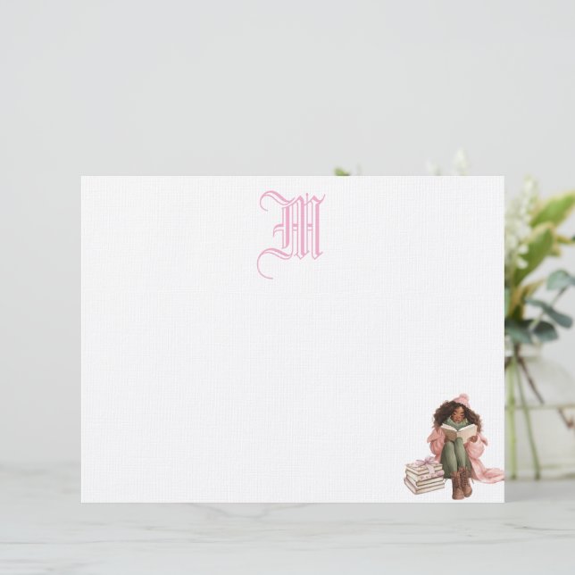 Black Romance Book Lover Personalised Letterhead (Standing Front)