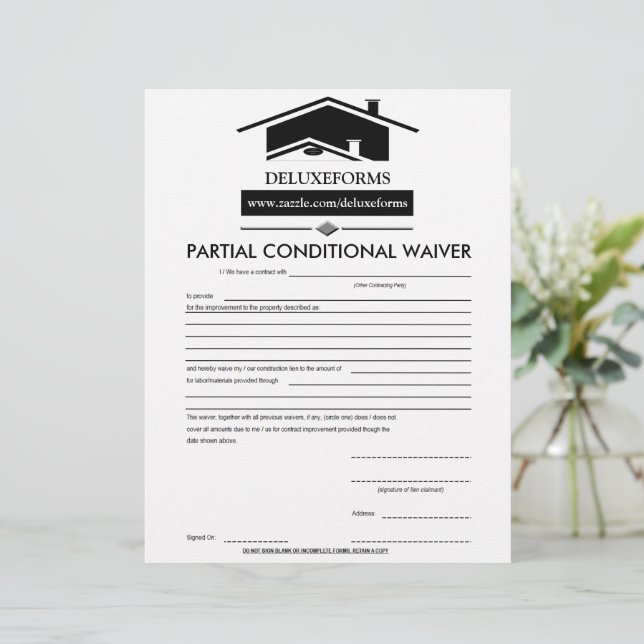 Black Roof Partial Conditional Waiver (Standing Front)