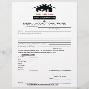 Black Roof Partial Unconditional Waiver Form