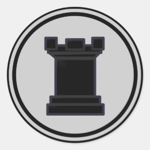 Black Rook Chess Piece Classic Round Sticker