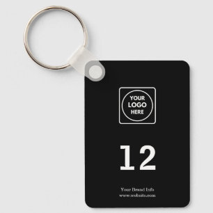 Black Room Number Keychain   Custom Hotel Hospital