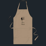 Black Rooster Crowing Silhouette Long Apron<br><div class="desc">An ideal keepsake for any holiday gathering.  A simple template with a customisable monogram,  and message field.  On the tip and centre is a black rooster crowing.</div>