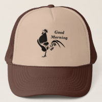 Black Rooster Crowing Silhouette