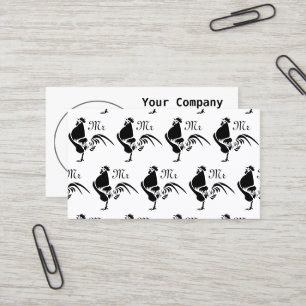 Black Rooster Crowing the Good Morning Alarm Business Card