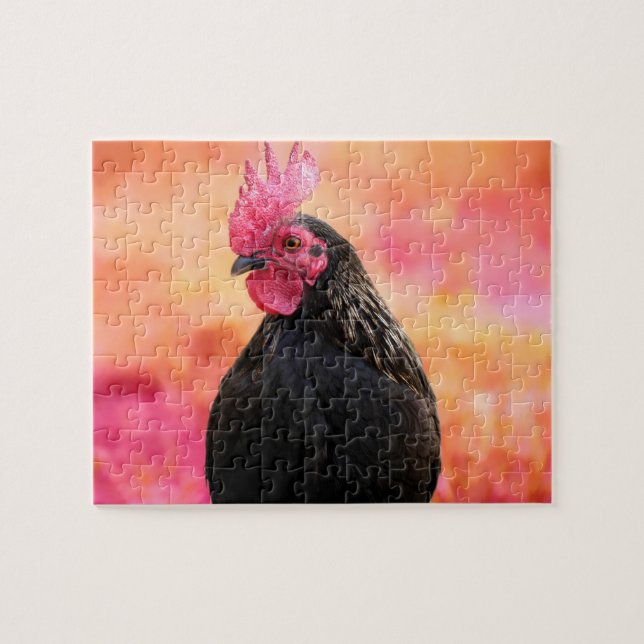 Black Rooster Jigsaw Puzzle (Horizontal)