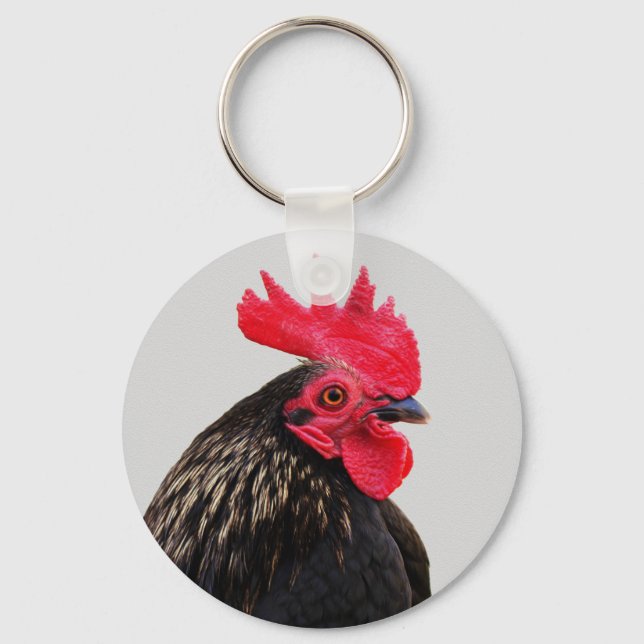 Black Rooster Key Ring (Front)