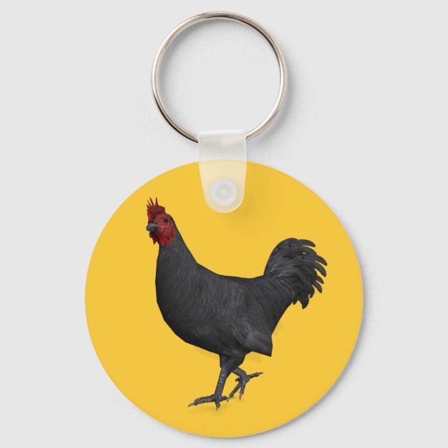 Black Rooster Key Ring (Front)