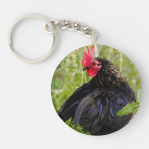 Black Rooster Key Ring
