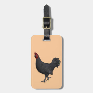 Black Rooster Luggage Tag