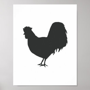 Black Rooster Painting Farmhouse Decor Art Print
