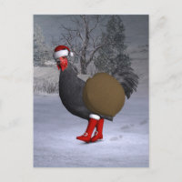 Black Rooster Santa Claus