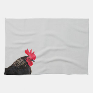 Black Rooster Tea Towel