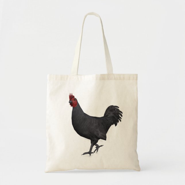 Black Rooster Tote Bag (Front)