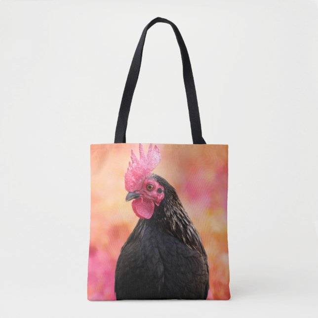 Black Rooster Tote Bag (Front)