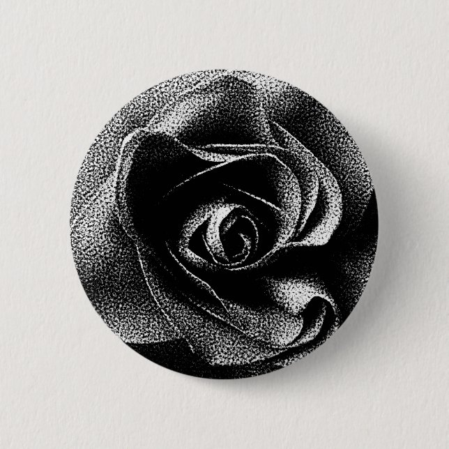 BLACK ROSE 6 CM ROUND BADGE (Front)
