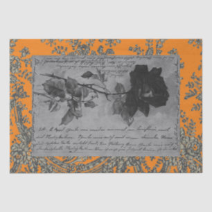 BLACK ROSE BLACK LACE HALLOWEEN Tissue Paper