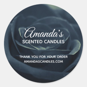 Black Rose Dark Gothic Flower Photo Business Classic Round Sticker