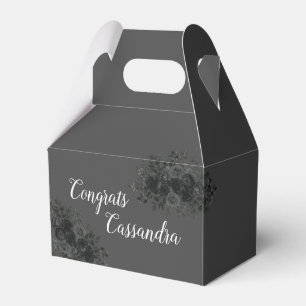Black Rose Dark Gothic Graduation Party Grey Favour Box