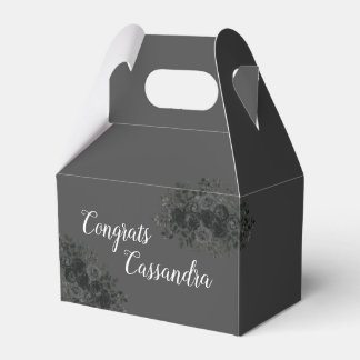 Black Rose Dark Gothic Graduation Party Grey Favour Box