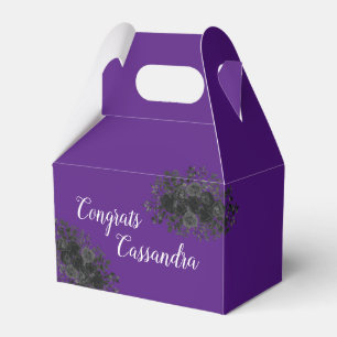 Black Rose Dark Gothic Graduation Party Purple Favour Box